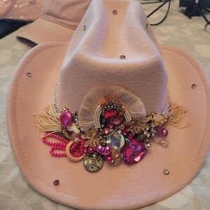 Glamorous Embellished Pink Cowgirl Hat